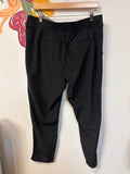 New RBX Black 28" Inseam Active Ribbed Side Woven Ankle Pants, XL