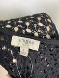 Umgee Black Open Stitch Cardigan, L