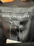 New Boston Proper Black with Faux Leather Trim Jacket, 16