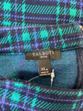 Talbots Green/Black Plaid Top, XL Petite