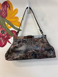 Patricia Nash Black Paisley Handbag, 14"x7"