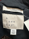 A New Day Black Trench Coat Jacket, XXL