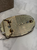Gold/White Belt Buckle, 3.5"x2.25"