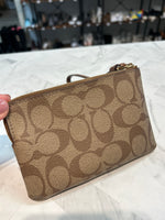 Coach Brown Signature Wristlet, 6"x4"