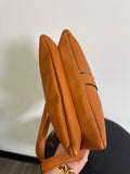 New Isabelle Brown Faux Leather Crossbody Bag, 9"x10"