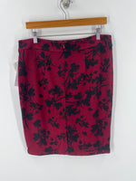 New Liz Claiborne Burgundy Floral Skirt, 8