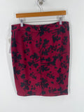 New Liz Claiborne Burgundy Floral Skirt, 8