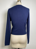 Loft Blue Sweater with Starfish & Seashell Buttons, L