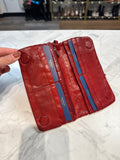 Vilence Holland Red Leather Wallet, 7.25"x4"