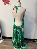 Olivaceous Green Halter Dress, S