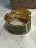 Gold with Green Enamel Bracelet