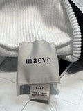 Maeve White/Black Anthropologie Fitted Top, L/XL (runs small)