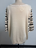 New Chico's Cream/Black Sweater, XXL