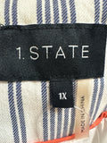 1.State White/Blue Open Front Jacket, 1X