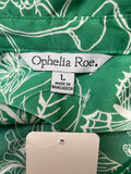Ophelia Roe Green Button Front Dress, L (no belt)