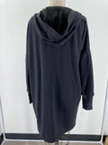Mono B Black Pocket Hooded Open Front Cardigan, S/M