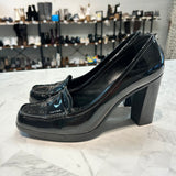 Prada Black Patent Leather Block Heel, 39.5 (9.5)