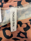 Tickled Teal Animal Print Top, S