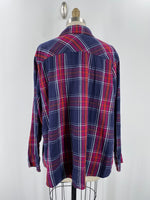 Pure Energy Plaid Button Front Top, 3X