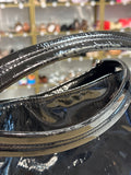 Burberry Black Patent Leather Shoulder Bag, 11.25"x12"x5.75"