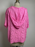 Bibi Pink Open Stitch Heart Sweater, L
