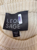 Leo & Sage Cream 100% Cashmere Bell Sleeve Sweater, XS