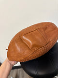 Leather Brown Woven Shoulder Bag, 15"x13"