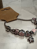 Silver/Pink Charm Bracelet