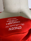 Chico's Red 100% Pima Cotton Tee, XXL