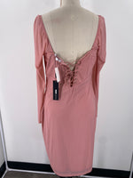 New Fashion Nova Pink Vivi Mesh Midi Dress, 1X