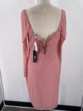 New Fashion Nova Pink Vivi Mesh Midi Dress, 1X