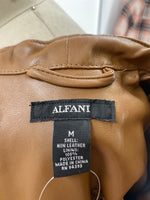 Alfani Brown Faux Leather Jacket, M