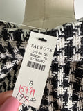 New Retail $199 Talbots Black Houndstooth Jacket, 8