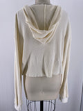 Double Zero Ivory Cropped Hooded Jacket, L