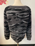 Barefoot Dreams Black Camo Sweater, L