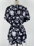 Lane Bryant Black Print Belted Top, 20