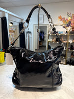 Donald Pliner Black Leather Shoulder Bag, 12"x9"