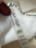 New Calvin Klein White Performance Brush Logo Sweatshirt, S