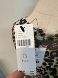 New AFRM Mesh Animal Print Top, 1X