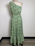 Pretty Garden Green One Shoulder Dress, M