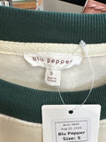 Blu Pepper Cream/Green Sweatshirt, S