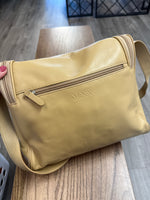 Maxx New York Tan Leather Crossbody Bag, 11"x11"