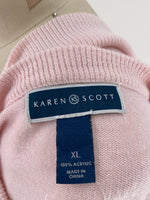 New Karen Scott Pink Cardigan, XL