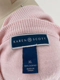 New Karen Scott Pink Cardigan, XL