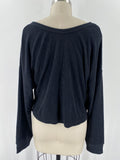 New Aerie Black Terry Top, L