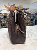 Coach Brown Op Art Shoulder Bag, 13"x11.5"