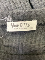 You & Me Black Waffle Knit Pocket Dress, 3X