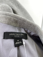 Ann Taylor Gray Wool Blend Blazer Jacket, 8 Petite
