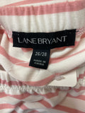 Lane Bryant Pink Stripe Open Shoulder Top, 26/28