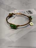 Bourbon and Boweties Gold with Green Cross Bracelet